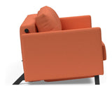 Cubed 160 Sofa bed with armrests, Argus/Rust