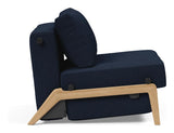 Cubed 90 Lounge Chair with Oak Legs, Mixed Dance/Blue