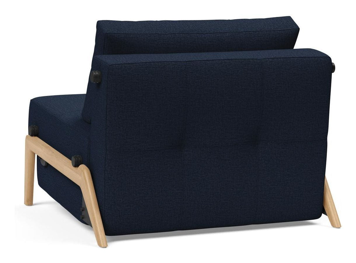 Cubed 90 Lounge Chair with Oak Legs, Mixed Dance/Blue