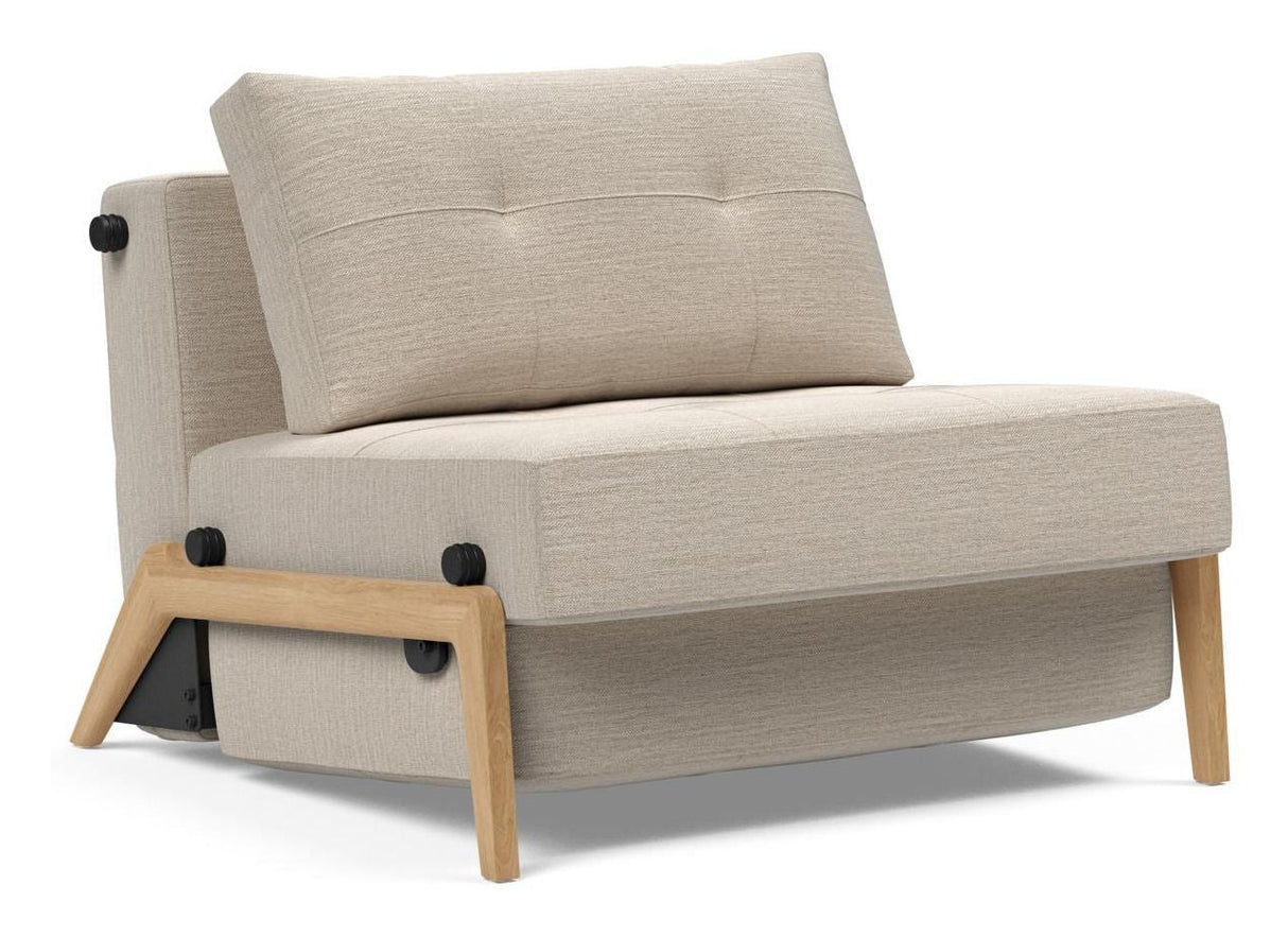 Cubed 90 Lounge Chair with Oak Legs, Blida/Sand Gray