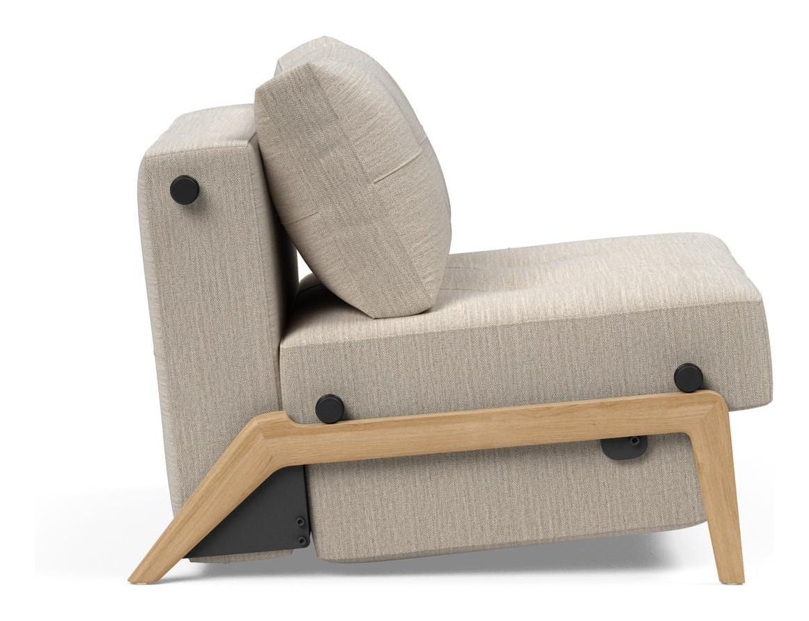 Cubed 90 Lounge Chair with Oak Legs, Blida/Sand Gray