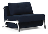 Cubed 90 Lounge Chair with chrome legs, Mixed Dance/Blue