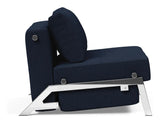 Cubed 90 Lounge Chair with chrome legs, Mixed Dance/Blue