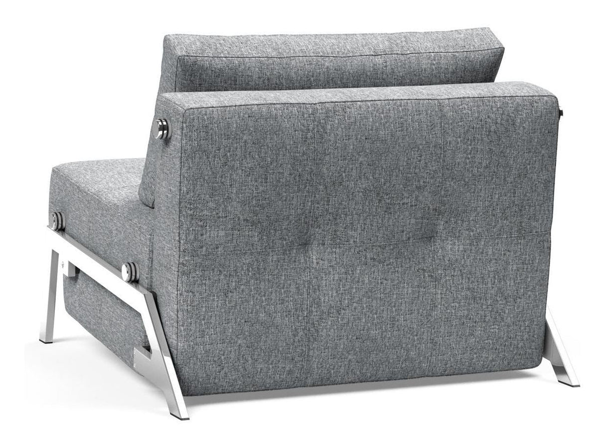 Cubed 90 Lounge Chair with chrome legs, Twist/Granite