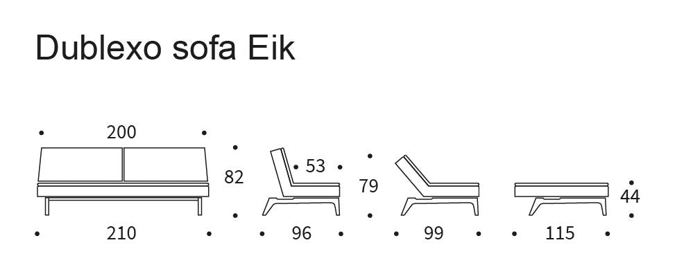 Dublexo Oak Sofa Bed, Smoked Oak, Mixed Dance Natural