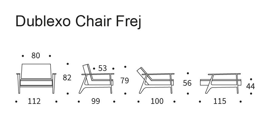 Dublexo Frej Lounge Chair, smoked oak, mixed dance natural