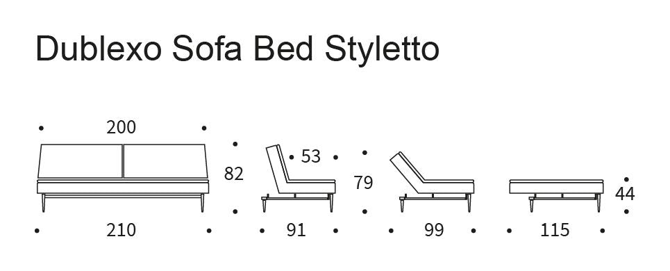 Dublexo Styletto Sofa bed, Mixed Dance Natural