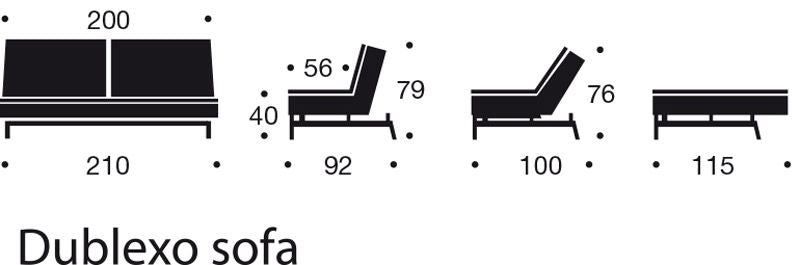 Dublexo Styletto Sofa bed, Twist/Charcoal