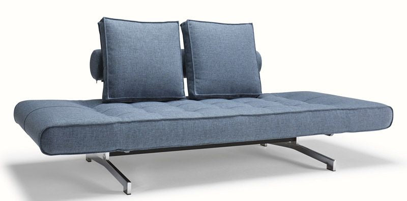 Ghia Chrome Sofa bed, Mixed Dance/Light Blue