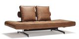 Ghia Chrome Sofa bed, Fanual/Brown