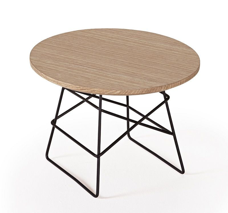 Grids Side Table Ø35, Nature/Black