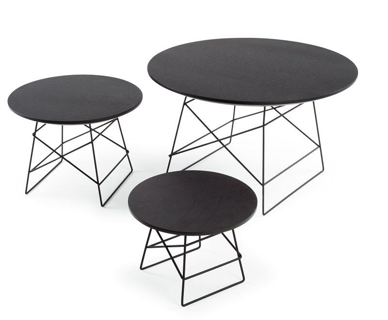 Grids Coffee Table Ø70, Black/Black