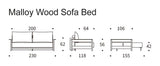 Malloy Wood Sofa bed, Bouclé/Ash Gray