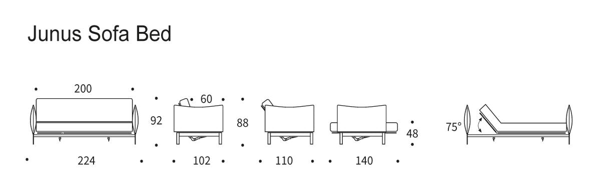 Malloy Wood Sofa bed, Kenya Gravel