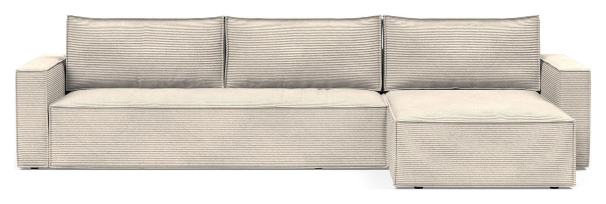 Newilla Sofa bed with chaise longue, Bouclé Taupe