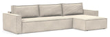 Newilla Sofa bed with chaise longue, Bouclé Taupe