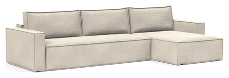 Newilla Sofa bed with chaise longue, Bouclé Taupe