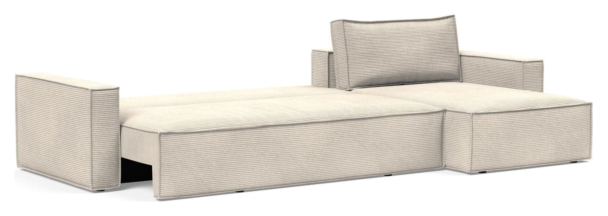 Newilla Sofa bed with chaise longue, Bouclé Taupe