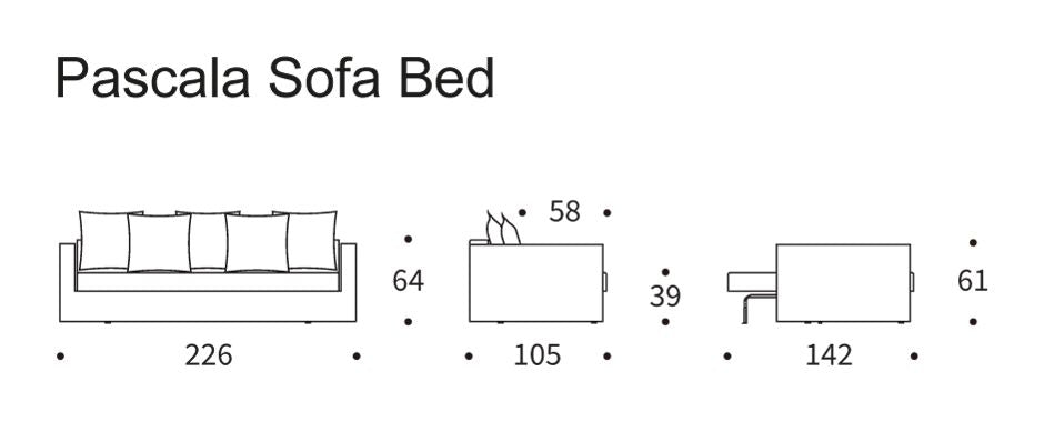 Pascala Sofa bed, Dusty Offwhite