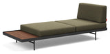 Puri Daybed with walnut table, Bouclé/Forest Green