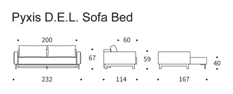 Pyxis D.E.L. Sofa bed, Mixed Dance/Blue