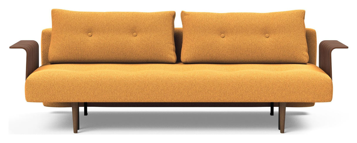 Recast Plus Sofa bed Dark Styletto w. armrests, Bouclé/Ochre