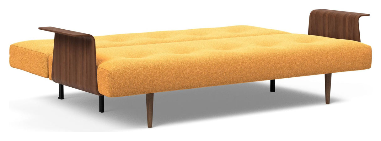 Recast Plus Sofa bed Dark Styletto w. armrests, Bouclé/Ochre