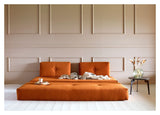 SIGMUND INDU Sofa bed, Corduroy/Burnt Orange