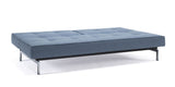 Splitback Chrome Sofa Bed, Mixed Dance/Light Blue