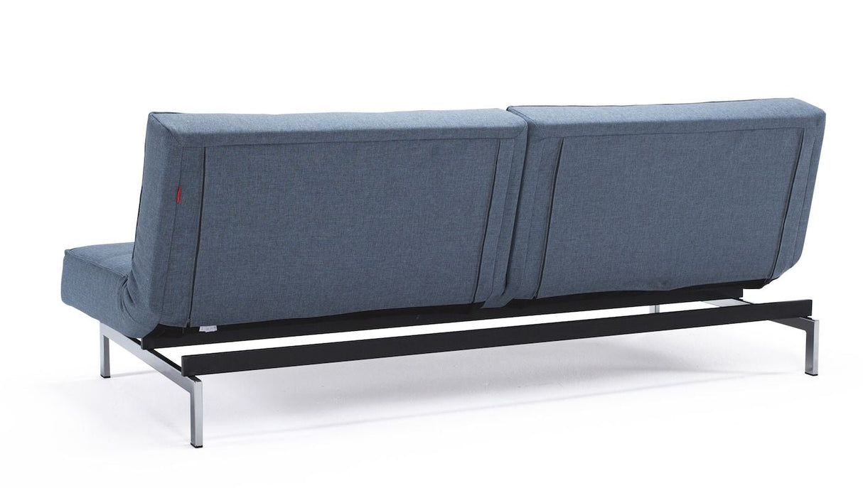 Splitback Chrome Sofa Bed, Mixed Dance/Light Blue