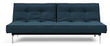 Splitback Chrome Sofa bed, Argus/Navy Blue