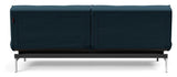 Splitback Chrome Sofa bed, Argus/Navy Blue