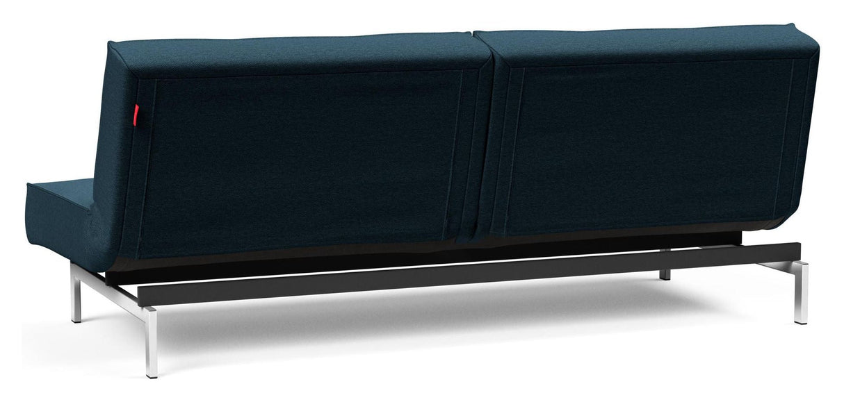 Splitback Chrome Sofa bed, Argus/Navy Blue