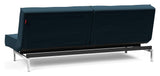 Splitback Chrome Sofa bed, Argus/Navy Blue