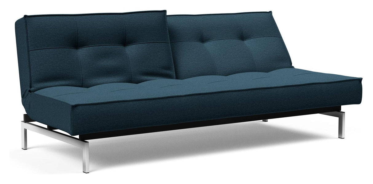 Splitback Chrome Sofa bed, Argus/Navy Blue