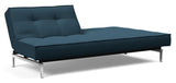 Splitback Chrome Sofa bed, Argus/Navy Blue