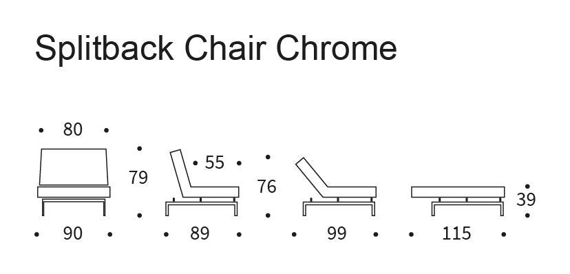 Splitback Chrome Chair, Mixed Dance/Gray