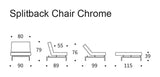 Splitback Chrome Chair, Mixed Dance/Gray