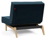 Splitback Eik Lounge Chair, Oak, Argus/Navy Blue