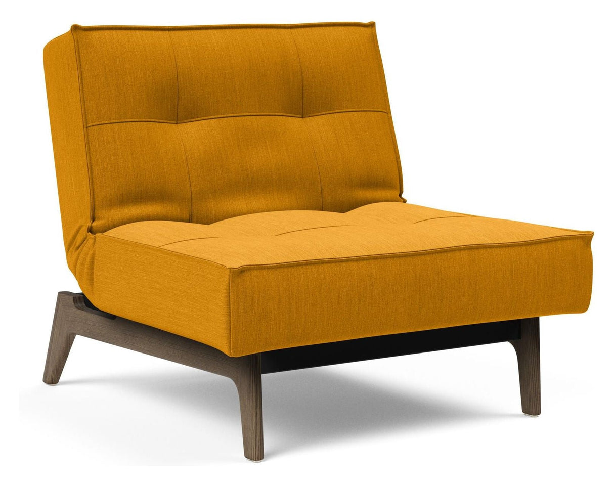 Splitback Oak Lounge Chair, Smoked Oak, Burned Curry