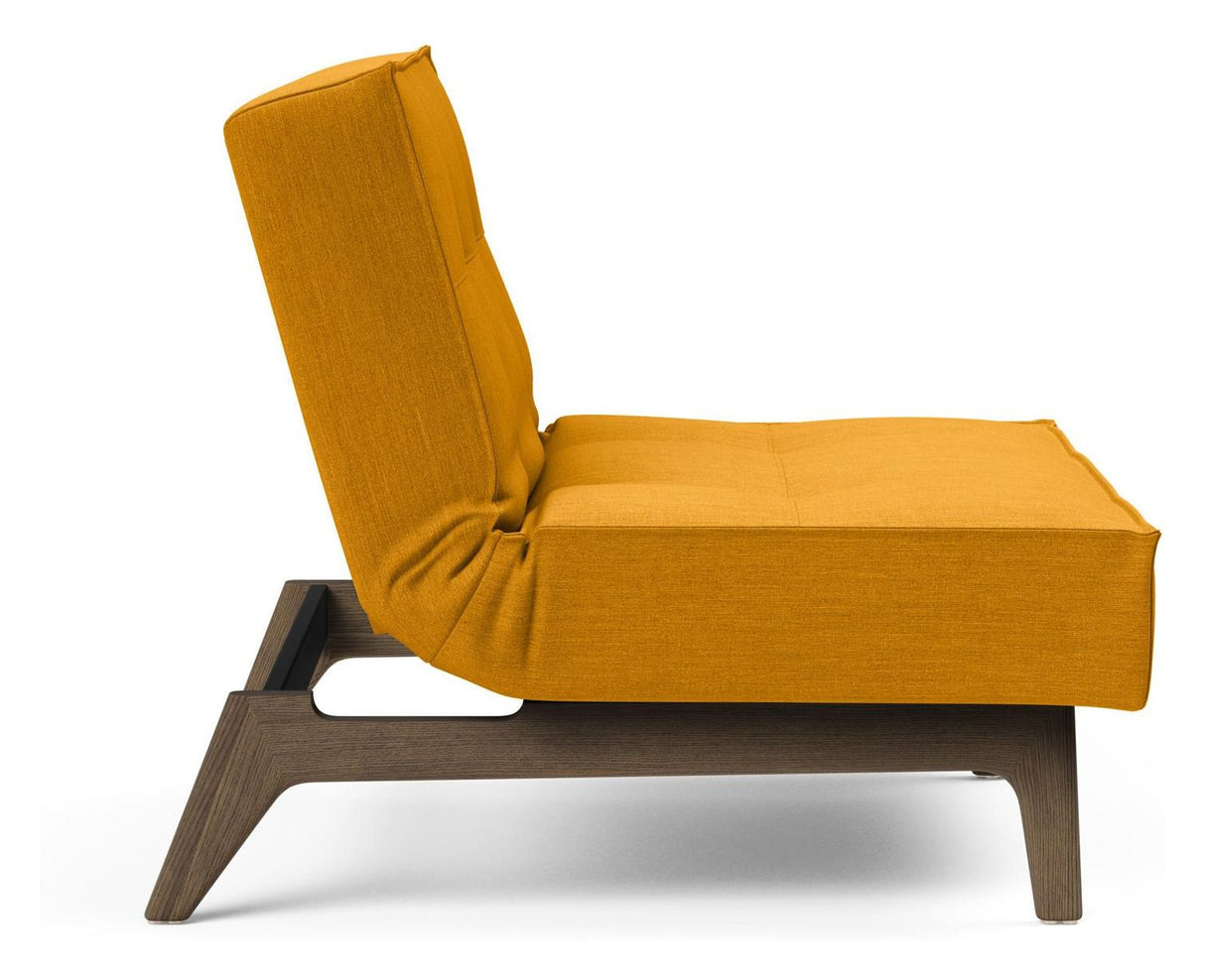 Splitback Oak Lounge Chair, Smoked Oak, Burned Curry