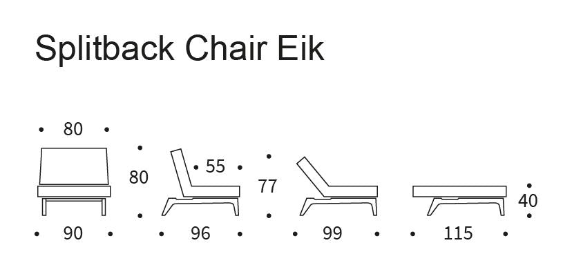 Splitback Eik Lounge Chair, Smoked Oak, Mixed Dance/Gray