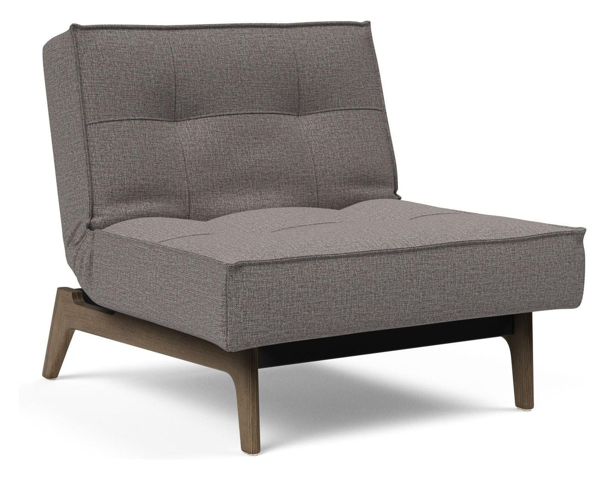 Splitback Eik Lounge Chair, Smoked Oak, Mixed Dance/Gray