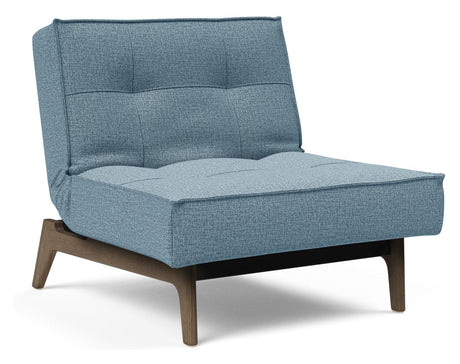 Splitback Oak Lounge Chair, Smoked Oak, Mixed Dance/Light Blue