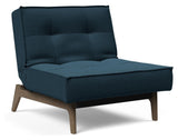 Splitback Oak Lounge Chair, Smoked Oak, Argus/Navy Blue