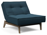 Splitback Oak Lounge Chair, Smoked Oak, Argus/Navy Blue