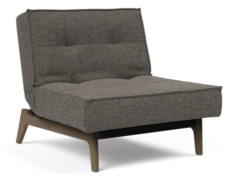 Splitback Oak Lounge Chair, Smoked Oak, Flashtex, Dark Gray