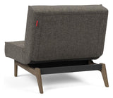 Splitback Oak Lounge Chair, Smoked Oak, Flashtex, Dark Gray