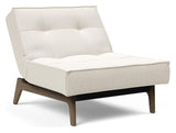 Splitback Oak Lounge Chair, Smoked Oak, Off-white Bouclé