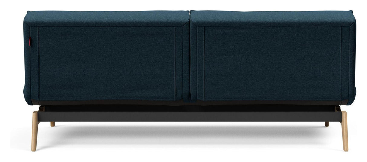 Splitback Eik Sofa Bed, Oak, Argus/Navy Blue